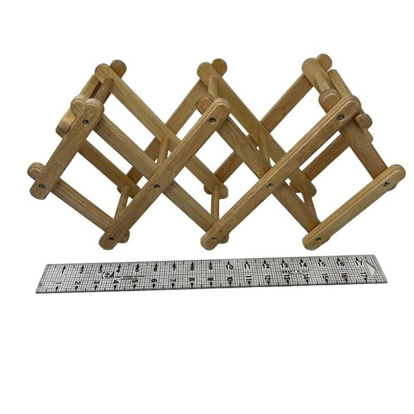 Kamenstein Wooden Accordion Wine Rack Criss Cross Water Bottle Organization - Picture 7 of 7